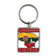 Raktų pakabukas su Lietuvos žemėlapiu ir Vyčiu